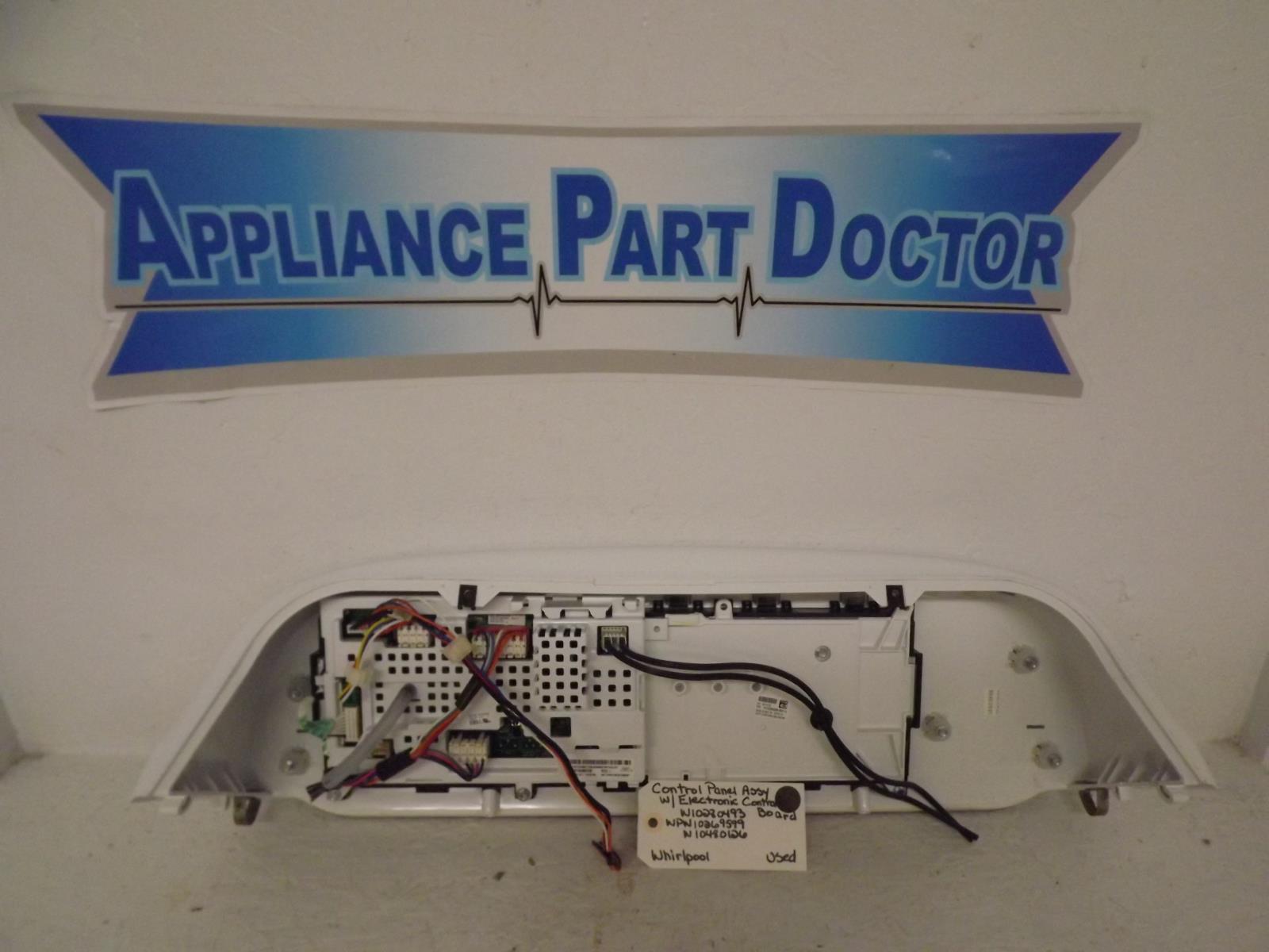 Whirlpool Washer W10280493 WPW10269599 W10480126 Control Panel Assy Used Whirlpool Washer W10280493 WPW10269599 W10480126 Control Panel Assy Used